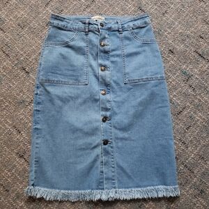 Stylish Blue Denim Pencil Skirt